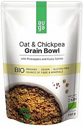 AUGA ORGANIC Grain Bowl z bezlepkových ovsených vločiek s cícerom, ananásom a karí korením BIO 250 g