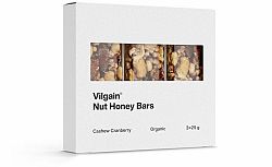 Vilgain Nut Honey Bar BIO kešu a brusnice 75 g (3 x 25 g)