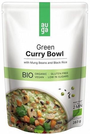 AUGA ORGANIC Green Curry Bowl so zeleným karí korením, fazuľami mungo a čiernou ryžou BIO 283 g