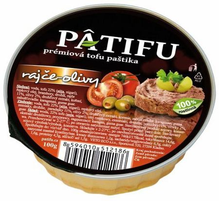 Patifu prémiová tofu paštéta paradajka/olivy 100 g